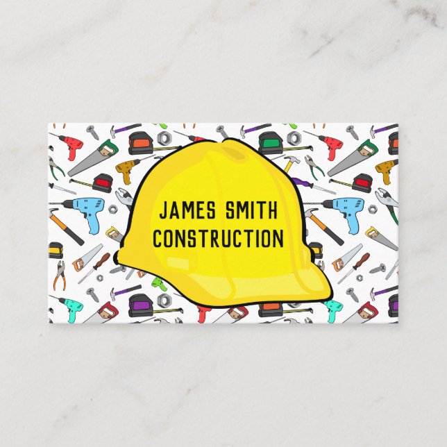 Cartão De Visita Ferramentas e contratante do capacete de segurança (Frente)