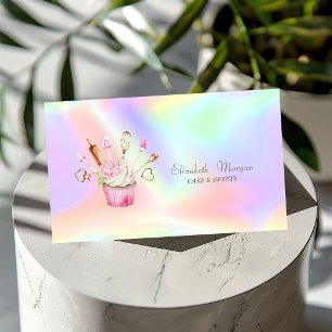 Cartão De Visita Ferramentas Holográficas para Padaria de Flores de