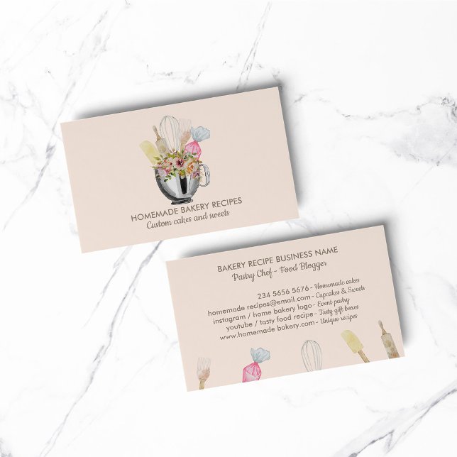 Cartão De Visita Ferramentas manuais para pastelaria (Bakery pastry hand tools business card)