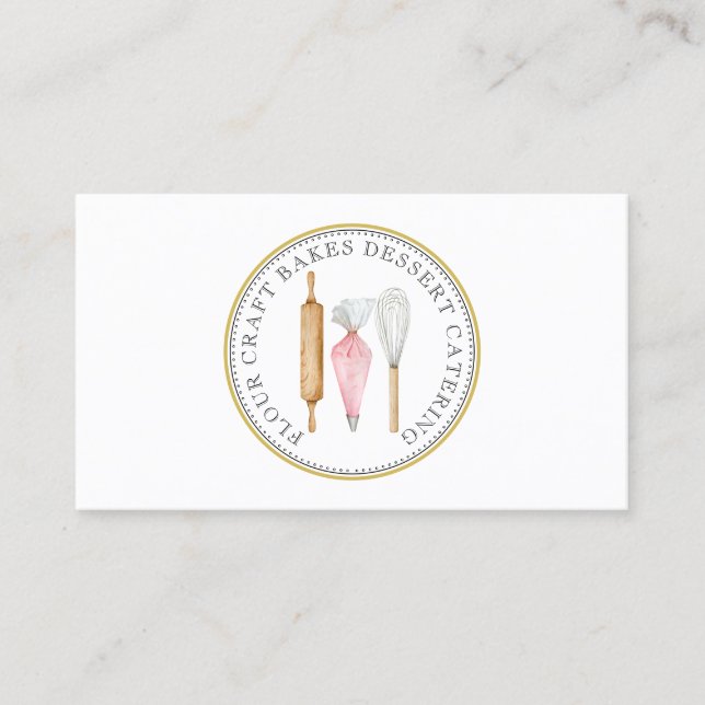 Cartão De Visita Ferramentas para padaria de pastelaria de mesa (Frente)