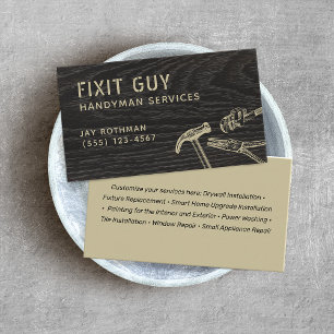 Cartão De Visita Ferramentas Rustic Handyman, Construção