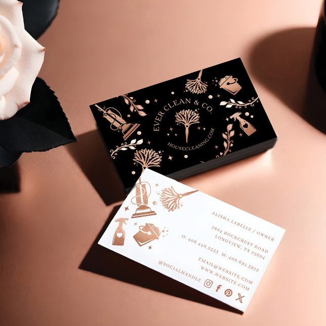 Cartão De Visita Ferramentas/Suprimentos profissionais de limpeza d (Professional Maid & House Cleaning Tools/Supplies Business Card)