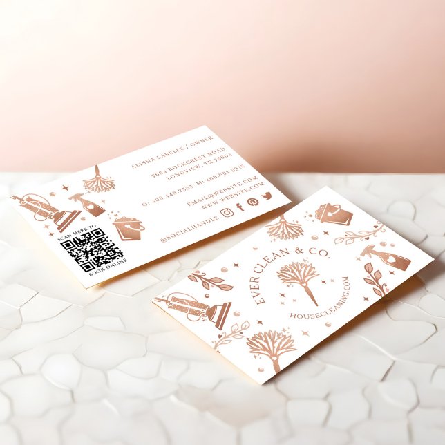 Cartão De Visita Ferramentas/Suprimentos profissionais de limpeza d (Professional Maid & House Cleaning Tools/Supplies Business Card)