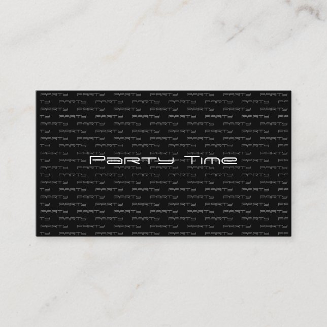 Cartão De Visita Festa de Celebração de Solteiro de Hora da Parte (Frente)