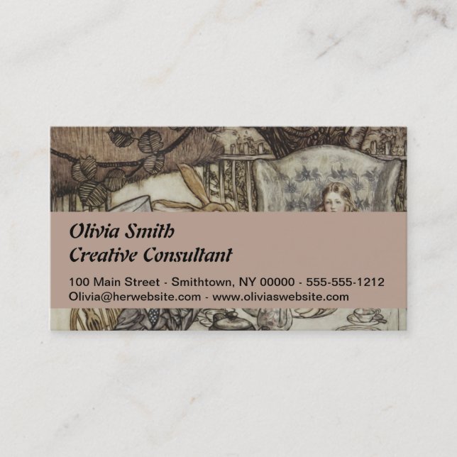 Cartão De Visita Festa de Ódio do Coelho de Alice Birthday (Frente)