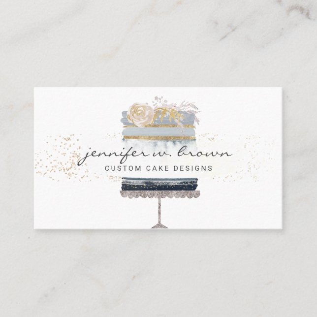 Cartão De Visita Festa de pastelaria de café com Design de bolos (Frente)