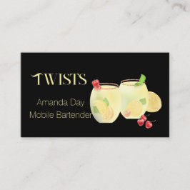 Cartão De Visita Festive Mixed Drinks Bartender Business Card