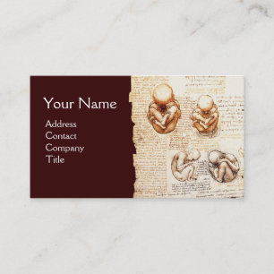 Cartão De Visita Feto na Mulher, Obstetrícia, Ginecologia, Medicina