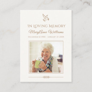 Cartão De Visita Ficha Memorial do Acordar de Simpatia do Eterno