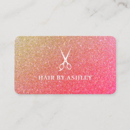 Cartão De Visita Fidelidade do Salão de Beleza Chic Pink Sparkle Ha