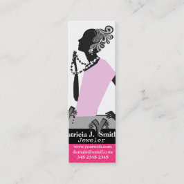 Cartão De Visita Figura senhora cor-de-rosa do modelo da jóia da