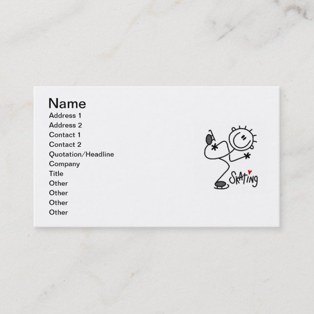 Cartão De Visita Figura simples t-shirt e presentes da vara do (Frente)