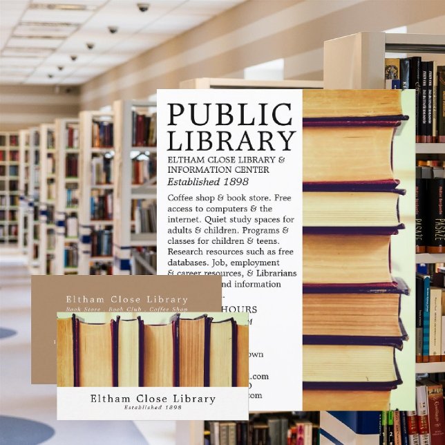 Cartão De Visita Fila de Livros Antigos, Bibliotecário, Biblioteca (Criador carregado)