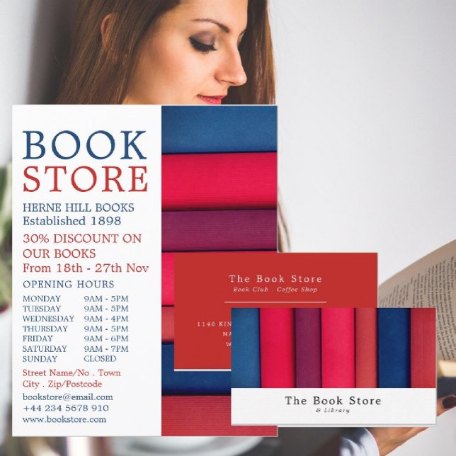 Cartão De Visita Fileira de Livros, Loja de Livros (Criador carregado)