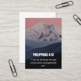 Cartão De Visita Filipenses 4:13 Versículo da Bíblia KJV Montanha e
