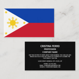 Cartão De Visita Filipino Flag, Bandeira das Filipinas