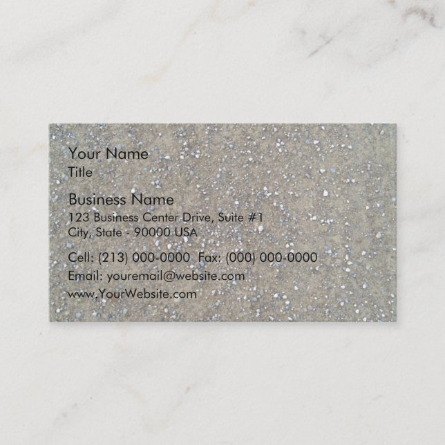 Cartão De Visita Fim-acima da estrada de terra do cascalho (Frente)