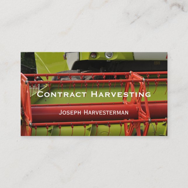 Cartão De Visita Fim-acima vermelho e verde da ceifeira de liga (Frente)