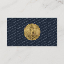 Cartão De Visita Financial Advisor Money Management Pro Gold Coin