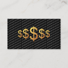 Cartão De Visita Financial Advisor Money Wealth Management Gold