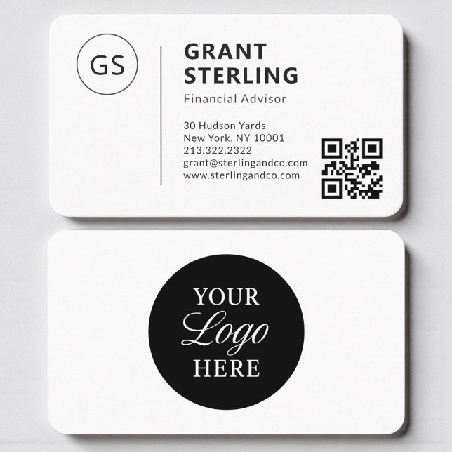 Cartão De Visita Financial Advisor QR Code Logo Professional  (Criador carregado)