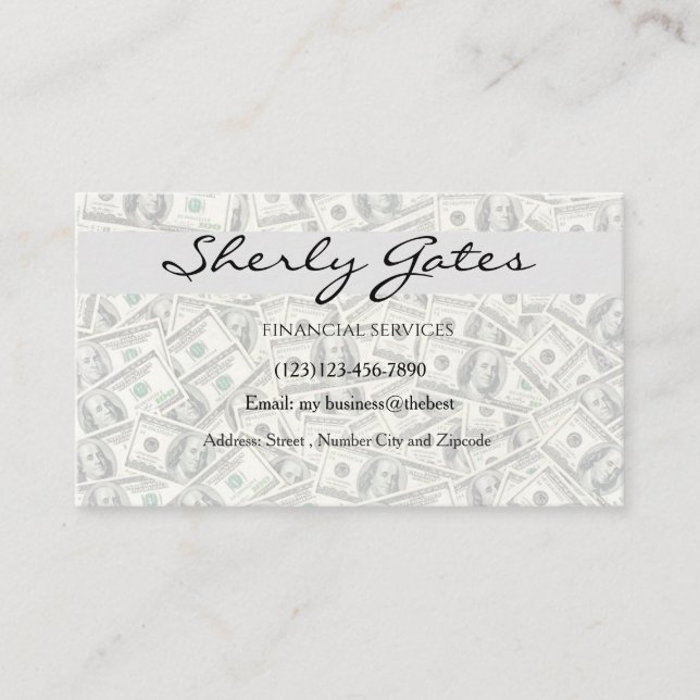 Cartão De Visita financial services editable card (Frente)