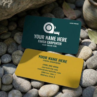 Cartão De Visita Finish Carpenter Elite Woodworking Forest Green