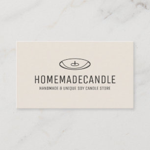Cartão De Visita Fio de Cera de Vela Caseira com Logotipo Mínimo Ma