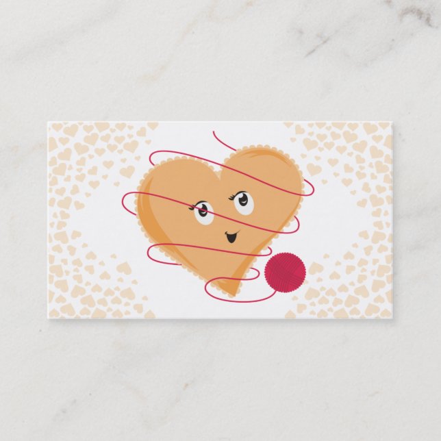 Cartão De Visita Fios de crochê com estilos de colheita em bruto (Frente)