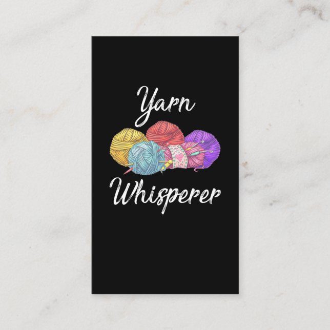 Cartão De Visita Fios viciados em crochê, mãe vovó (Frente)