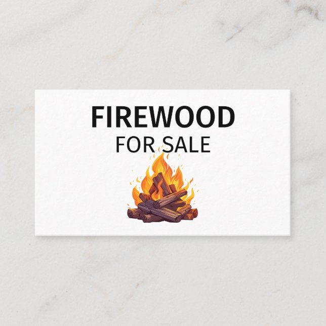 Cartão De Visita Firewood Para Venda De Pequenas Empresas Profissio (Frente)