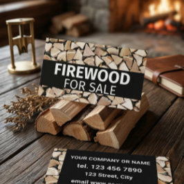 Cartão De Visita Firewood Para Venda De Pequenas Empresas Profissio