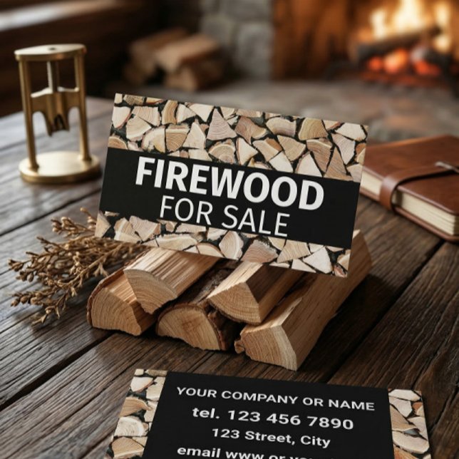 Cartão De Visita Firewood Para Venda De Pequenas Empresas Profissio (Criador carregado)