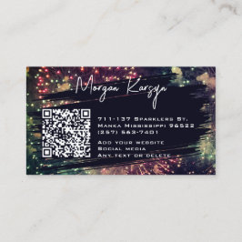 Cartão De Visita Fireworks de código QR personalizado personalizado