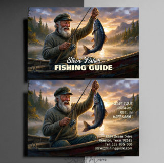 Cartão De Visita Fishing Guide Big Fish Catch Lake