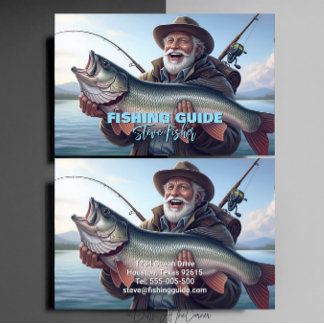 Cartão De Visita Fishing Guide Big Fish Catch Lake Business Card