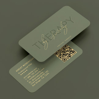 Cartão De Visita Fisioterapeuta Terapeuta Elegante Sage Green