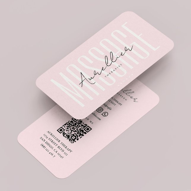 Cartão De Visita Fisioterapeuta Terapeuta Moderno Pastel Rosa (Modern Therapist Physiotherapist Pastel Pink Business Card
)