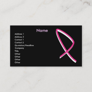 Cartão De Visita Fita Rosa de Consciência do Cancer da Mama