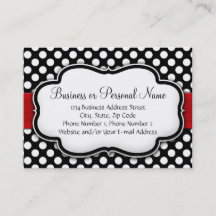 Fita Vermelha Bolinhas Preta/Branca