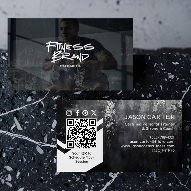 Cartão De Visita Fitness Personal Trainer Modern Trendy Sporty (Fitness Personal Trainer Modern Trendy Sporty Business Card)