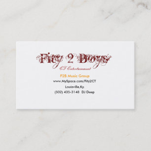 Cartão De Visita Fity 2 meninos, www.MySpace.com/Fity2CT, (502)