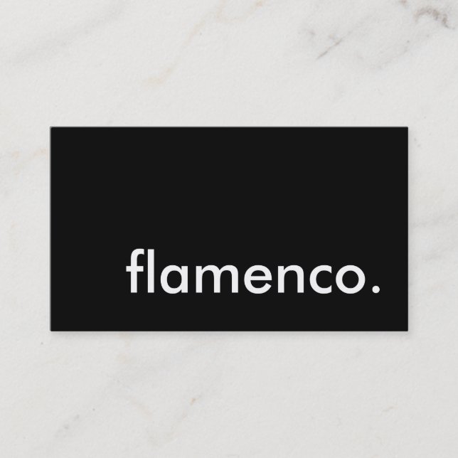 Cartão De Visita flamenco. (Frente)