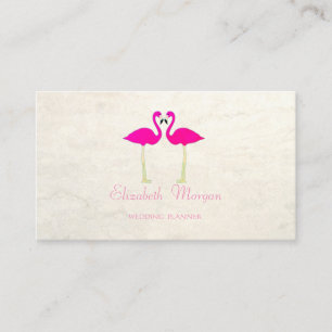 Cartão De Visita Flamingos Rosa Modernos e Divertidos Apaixonados