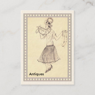 Cartão De Visita Flapper     GirlRetro de 1950