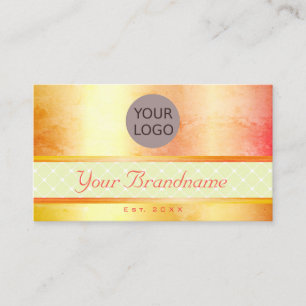 Cartão De Visita Flashy Yellow Orange Ombre Marble Trendy