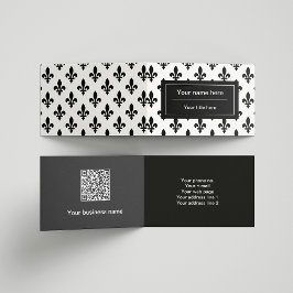 Cartão De Visita Fleur de Lis Pattern, francês, real, negro