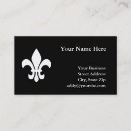Cartão De Visita Fleur de Lis, preto e branco