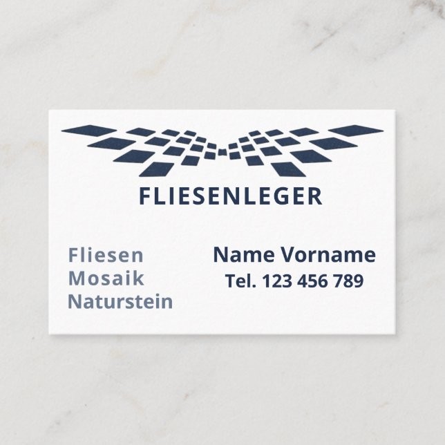 Cartão De Visita Fliesenleger Handwerker (Frente)