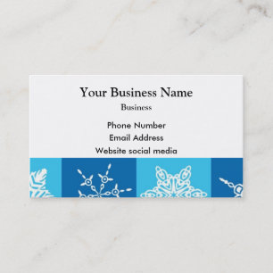 Cartão De Visita Floco de neve abstrato do azul